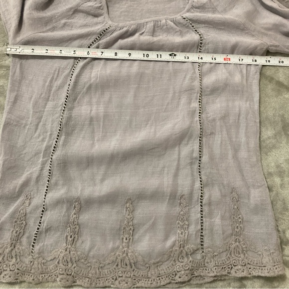 Solitaire Women’s Top Blouse Lavender Lace Flared Sleeve Pleated 3/4 Sleeve S - Picture 10 of 16